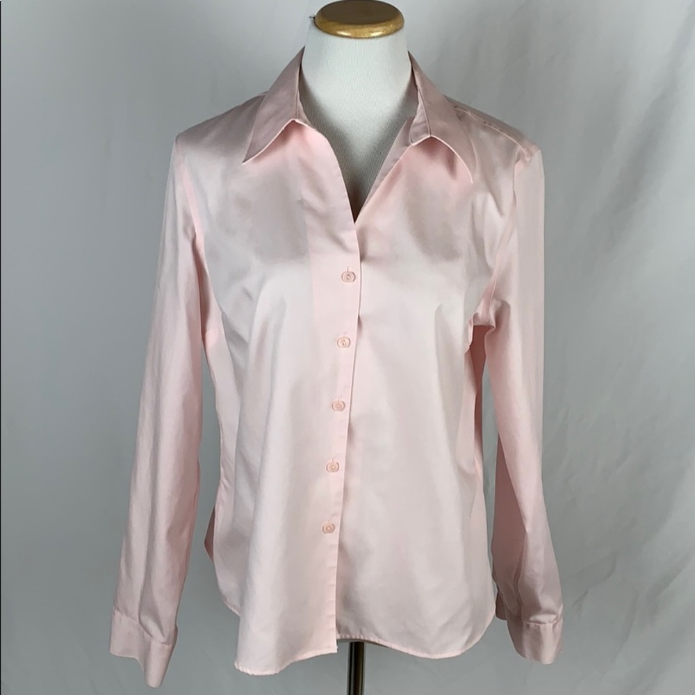 Jones Wear Essentials Quickcare Pink Button Down